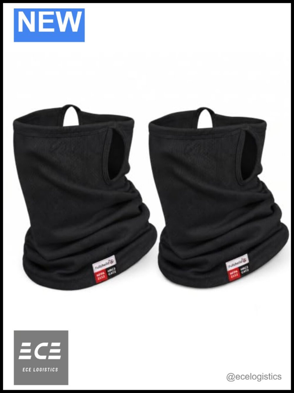FR Neck Gaiter Flame-Retardant Face Mask Arc Rated Ear-Loops